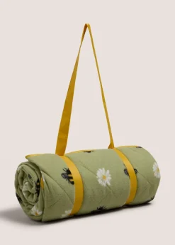 Green Quilted Bee Picnic Blanket