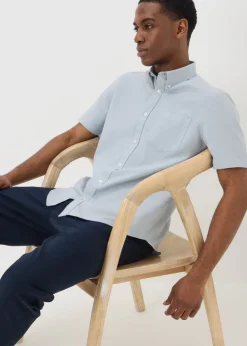 Green Short Sleeve Oxford Shirt