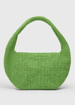 Green Straw Shoulder Bag