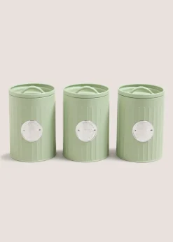 Green Tea/Coffee/Sugar Canisters (15cm x 11cm)