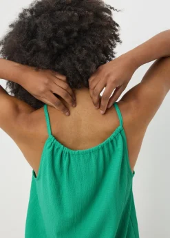 Green Textured Cami Co Ord Top