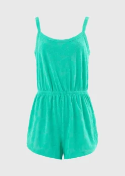 Green Towelling Playsuit