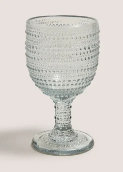 Grey Bubble Embossed Wine Glass