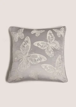 Grey Butterfly Cushion