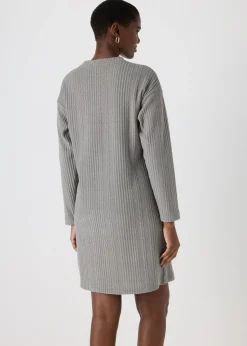 Grey Cable Knit Mini Dress
