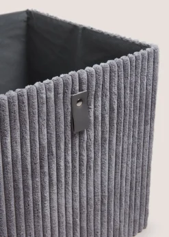 Grey Corduroy Foldable Box