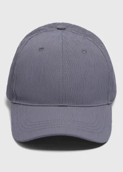 Grey Crinkle Fabric Cap