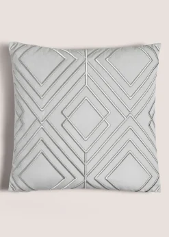 Grey 3D Diamond Embroidery Cushion