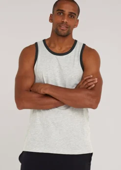 Grey Essential Jersey Ringer Vest Top