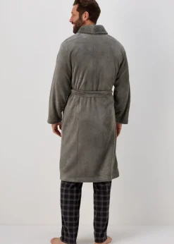 Grey Fleece Dressing Gown