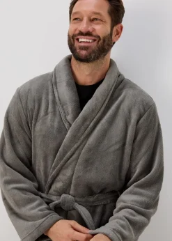 Grey Fleece Dressing Gown