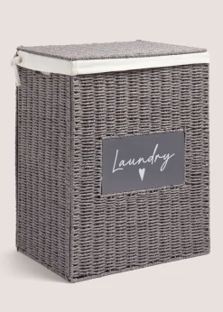 Grey Heart Laundry Basket