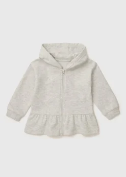 Grey Heart Zip Up Hoodie (1-7yrs)