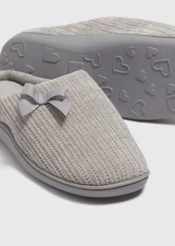 Grey Hidden Support Mule Slippers