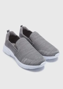 Grey Mesh Slip On Shoe