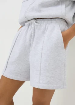 Grey Pintuck Jersey Co Ord Shorts