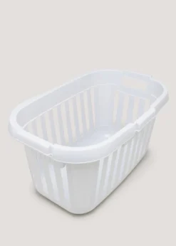 Grey Plastic Laundry Basket (31.5cm x 59cm x 35cm)