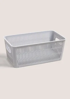 Grey Plastic Storage Basket