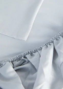 Grey Super Soft Fitted Bed Sheet & Pillowcase Bundle