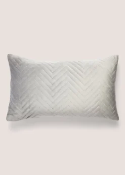 Grey Velvet Quilted Cushion