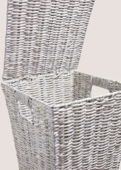Grey Woven Plastic Laundry Basket