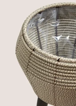 Grey Woven Small Planter