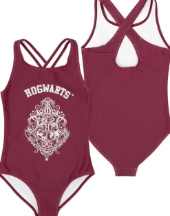 Harry Potter Hogwarts Kids Burgundy 1 Piece Swimsuit (5-14 Years)