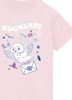 Harry Potter Kids Baby Pink Hedwig Letter Printed T-Shirt (3-13 yrs)