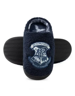 Harry Potter Womens Blue Hogwarts Mule Slippers