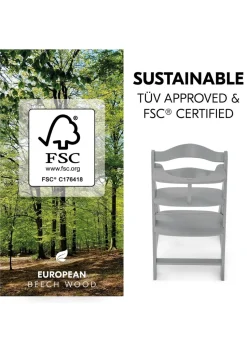 Hauck Grey Alpha+ Wooden Highchair