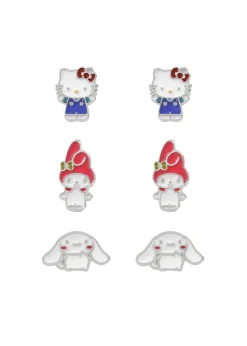 Hello Kitty Silver Earring Set 3 Pcs