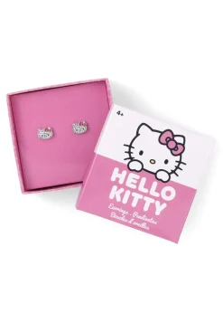 Hello Kitty Stone Silver Plated Earrings Card Box Set 2pc