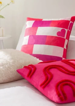 Heya Home Fluff Ball Faux Fur Filled Cushion (45cm x 45cm x 8cm)