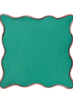 Heya Home Wiggle Velvet Piped Ready Filled Cushion (45cm x 45cm x 8cm)