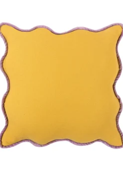 Heya Home Wiggle Velvet Piped Ready Filled Cushion (45cm x 45cm x 8cm)