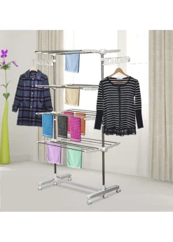 HOMCOM 4 Layer Folding Rail Airer Dryer Rack  (172cm x 80-142cm x 55cm)
