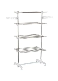 HOMCOM 4 Layer Folding Rail Airer Dryer Rack  (172cm x 80-142cm x 55cm)