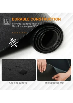 HOMCOM Black Thick Gym Equipment Mat Non-slip Floor Protector Mat