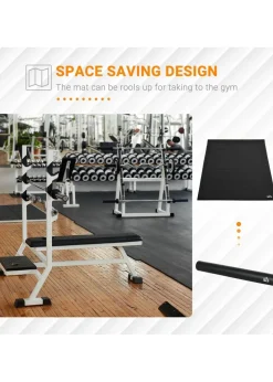 HOMCOM Black Thick Gym Equipment Mat Non-slip Floor Protector Mat