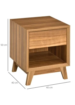 HOMCOM Brown Storage Organizer Bedside Table (40cm x 40cm x 50cm)