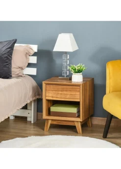 HOMCOM Brown Storage Organizer Bedside Table (40cm x 40cm x 50cm)