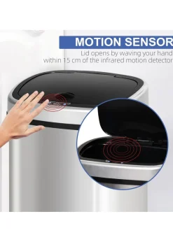 HOMCOM Chrome Sensor Dustbin Touchless Trash Can