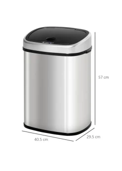 HOMCOM Chrome Sensor Dustbin Touchless Trash Can