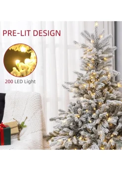 HOMCOM Green Artificial Christmas Tree with Snow Branches