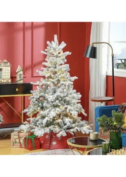 HOMCOM Green Artificial Christmas Tree with Snow Branches