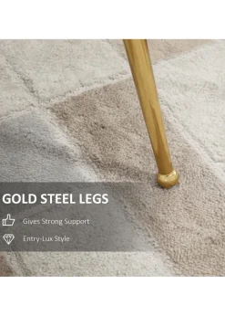 HOMCOM Grey Velvet-Feel Accent Chair (57cm x 58cm x 88cm)