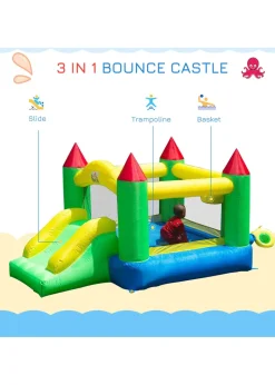 HOMCOM Inflatable Bouncy Castle Slide (160cm x 300cm x 180cm)