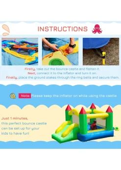 HOMCOM Inflatable Bouncy Castle Slide (160cm x 300cm x 180cm)