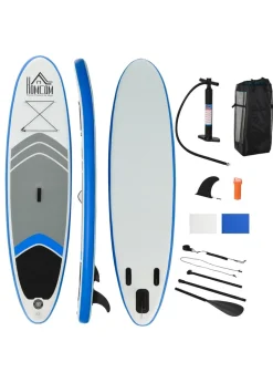 HOMCOM Inflatable Stand-Up Paddle Board SUP Accessories Carry Bag Blue (10ft)