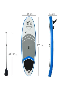 HOMCOM Inflatable Stand-Up Paddle Board SUP Accessories Carry Bag Blue (10ft)